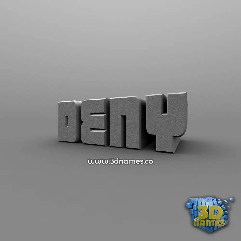 deny in Solid Grey style - 3D name wallpaper