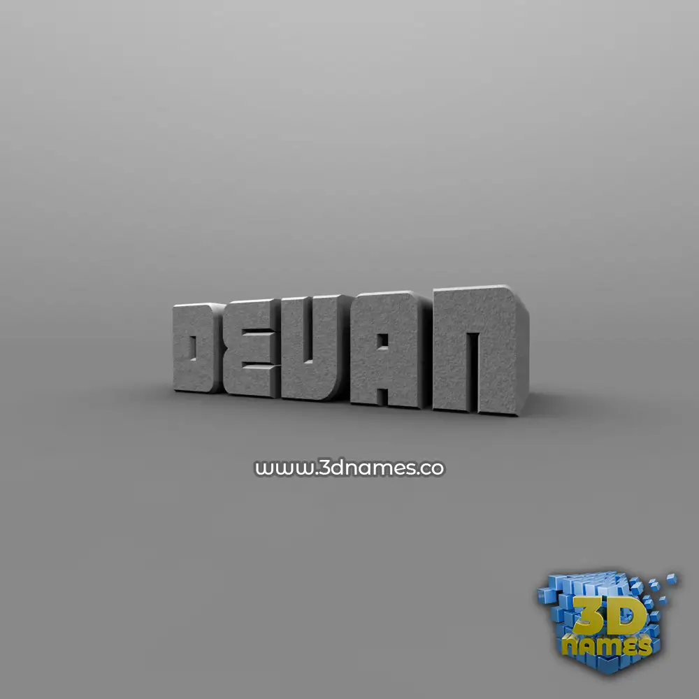 devan in Solid Grey style - 3D name wallpaper