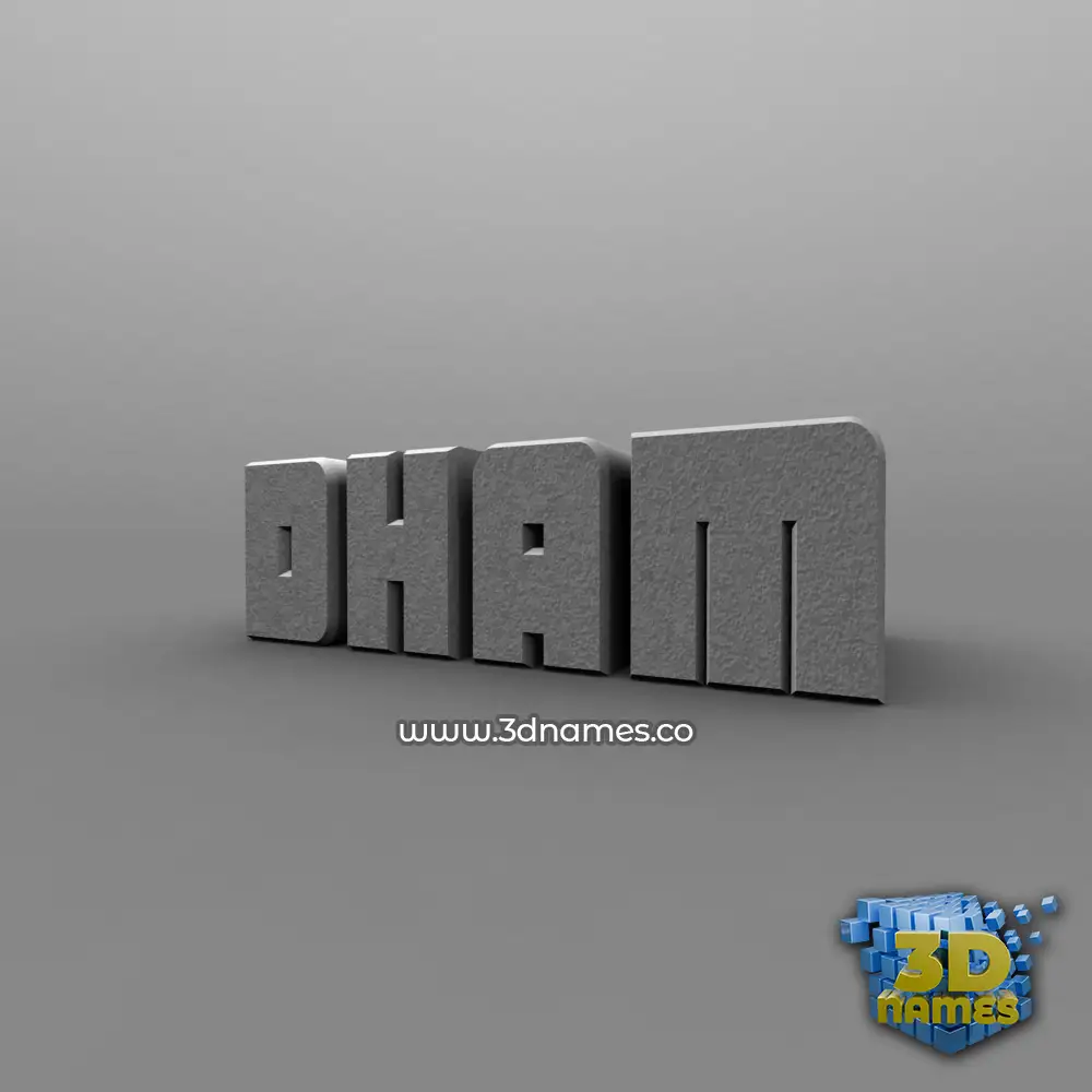 dham in Solid Grey style - 3D name wallpaper