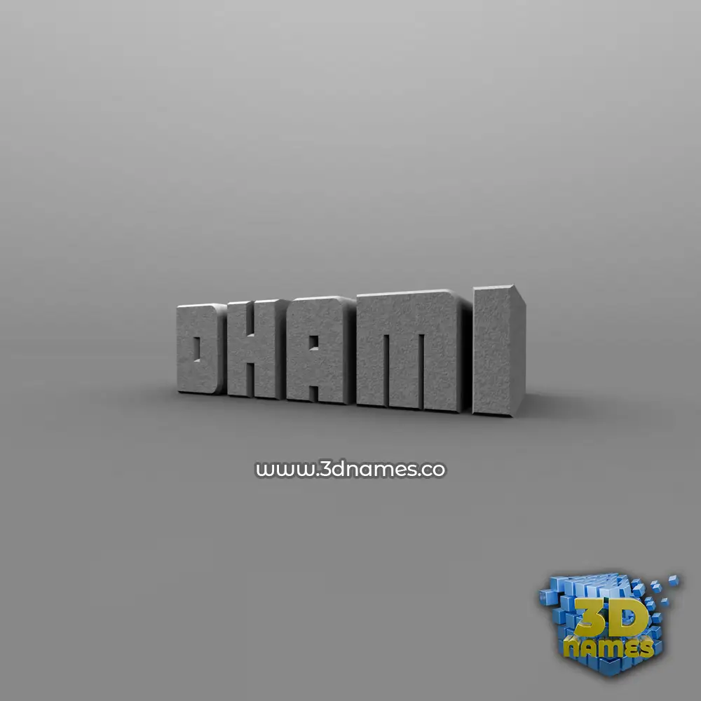 dhami in Solid Grey style - 3D name wallpaper