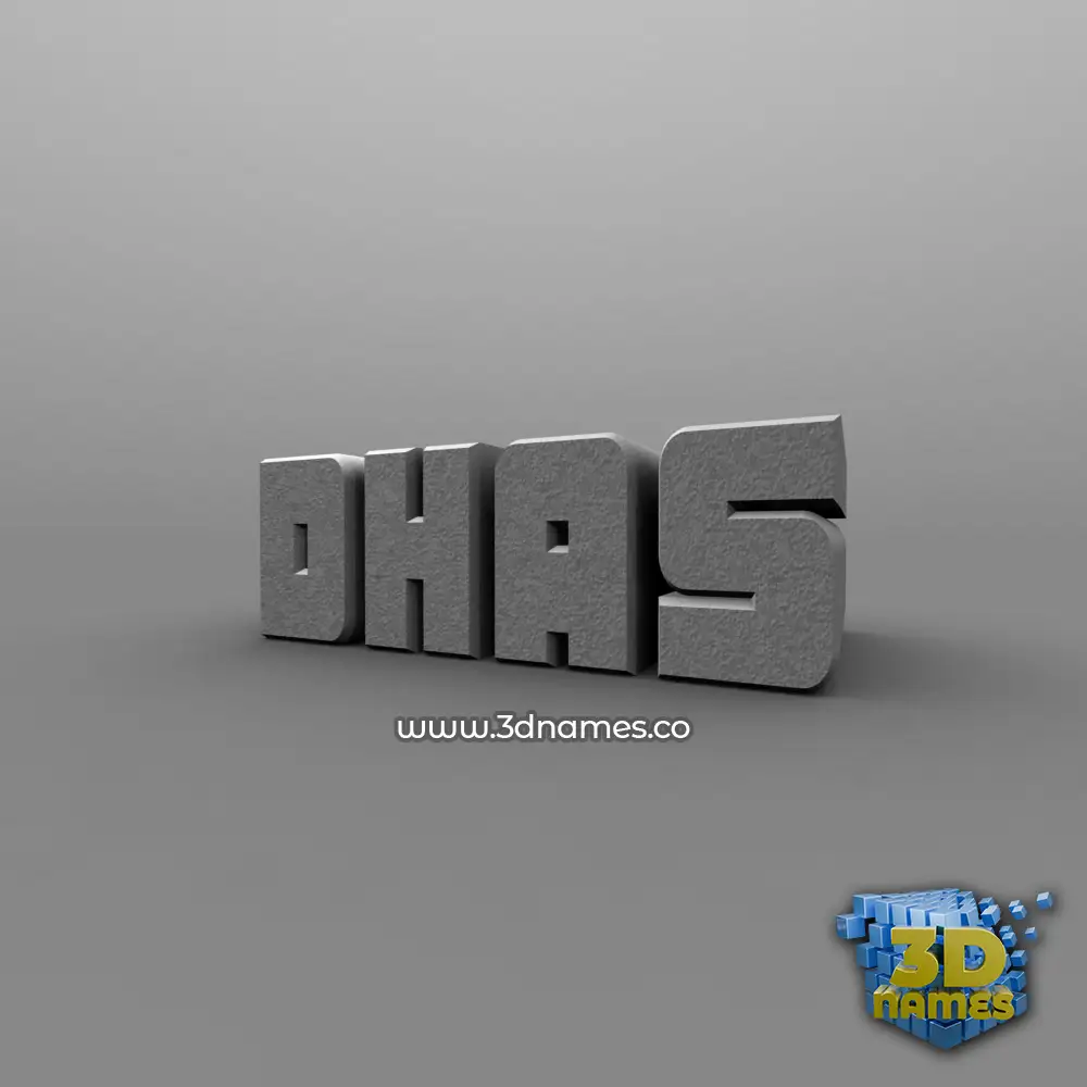 dhas in Solid Grey style - 3D name wallpaper