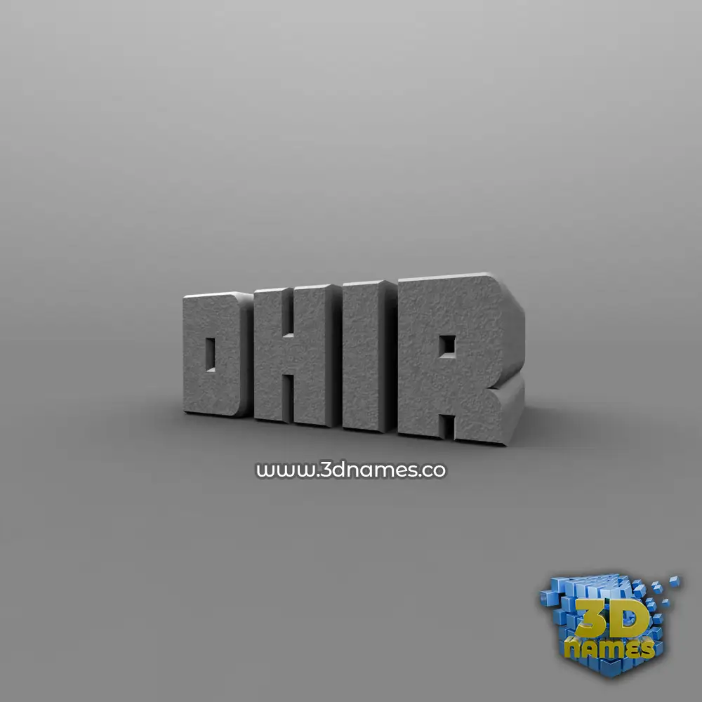 dhir in Solid Grey style - 3D name wallpaper
