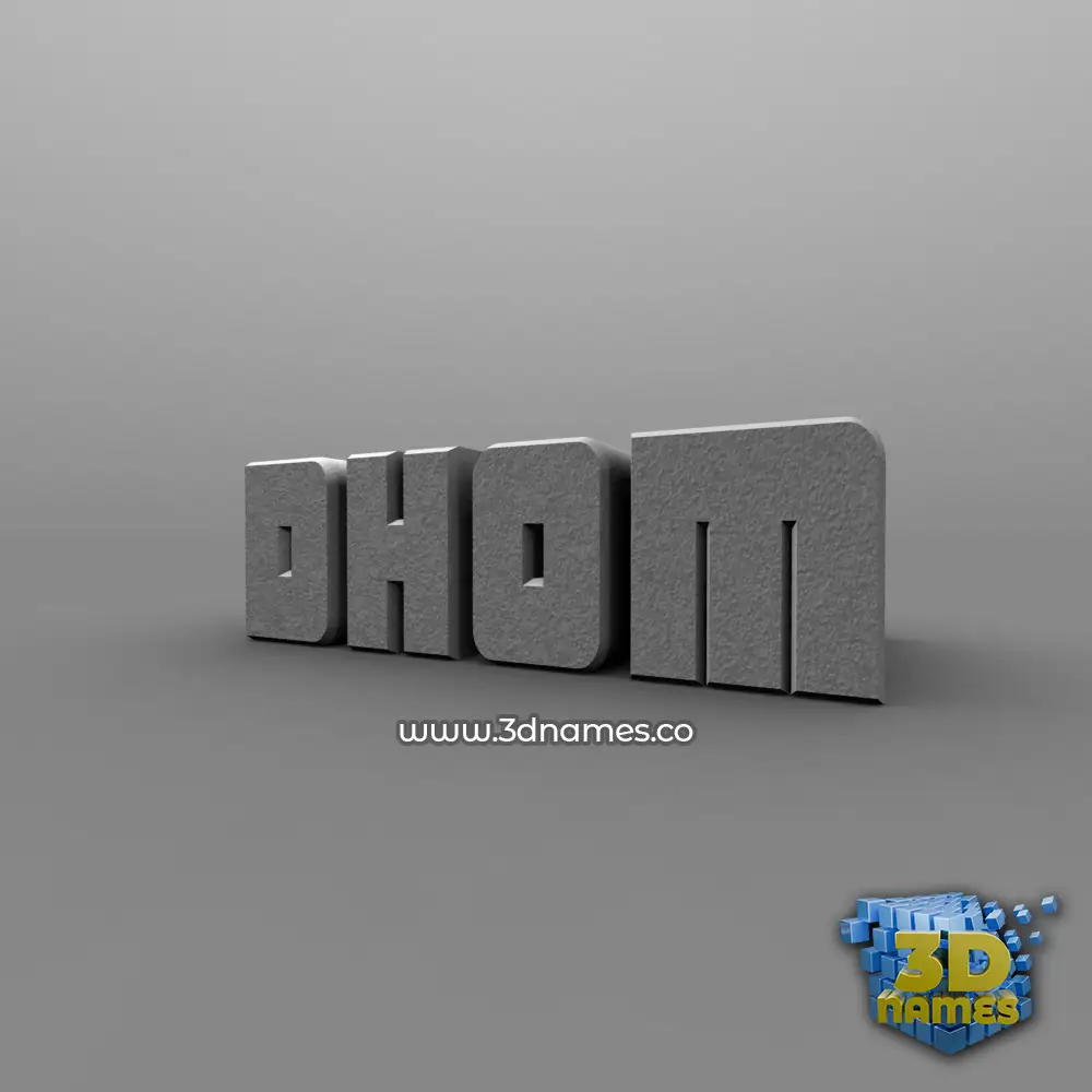 dhom in Solid Grey style - 3D name wallpaper