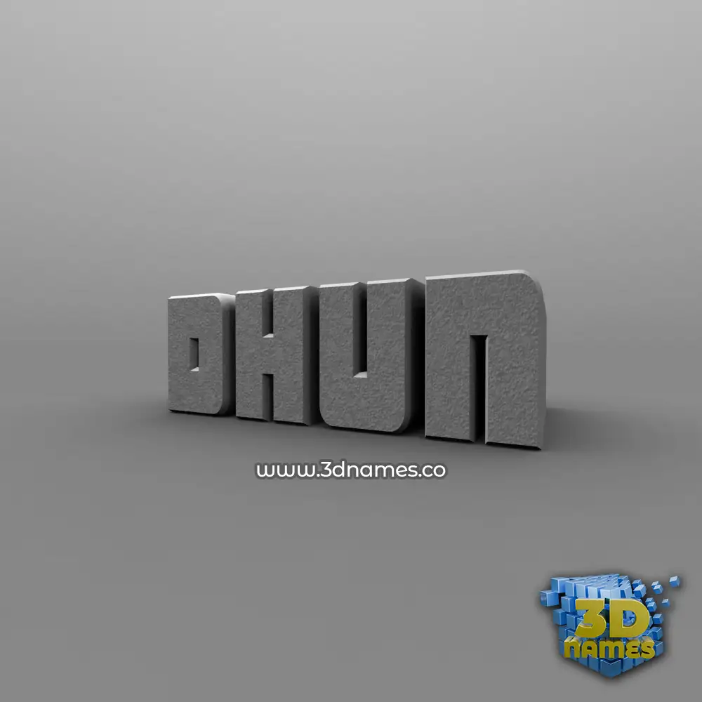 dhun in Solid Grey style - 3D name wallpaper