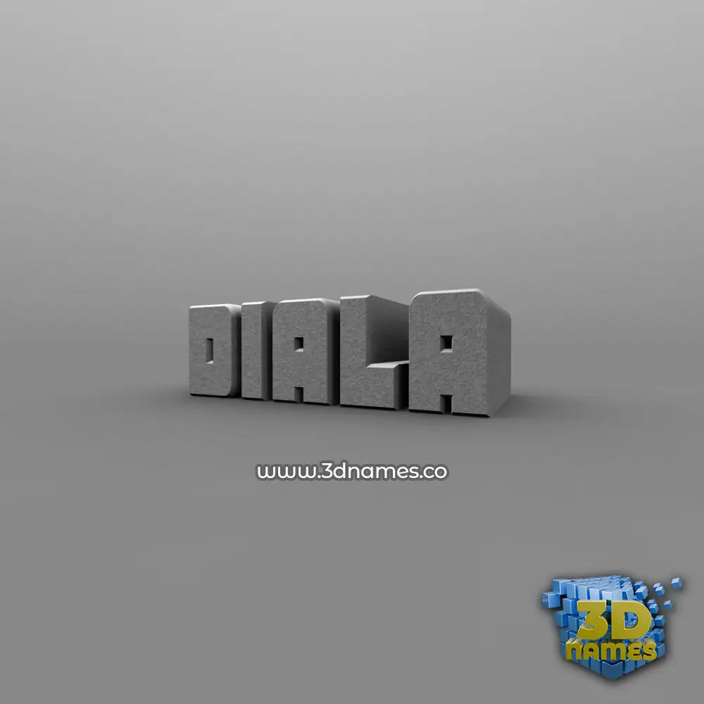 diala in Solid Grey style - 3D name wallpaper