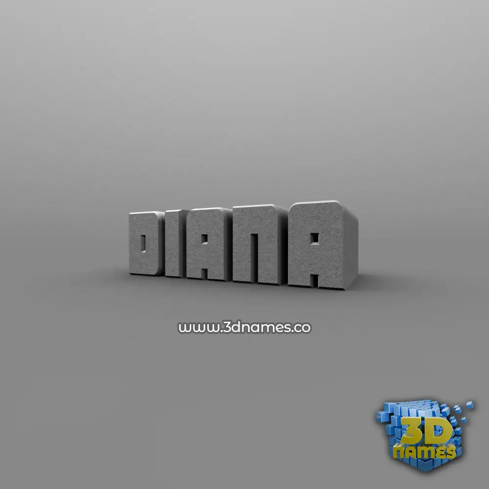 diana in Solid Grey style - 3D name wallpaper
