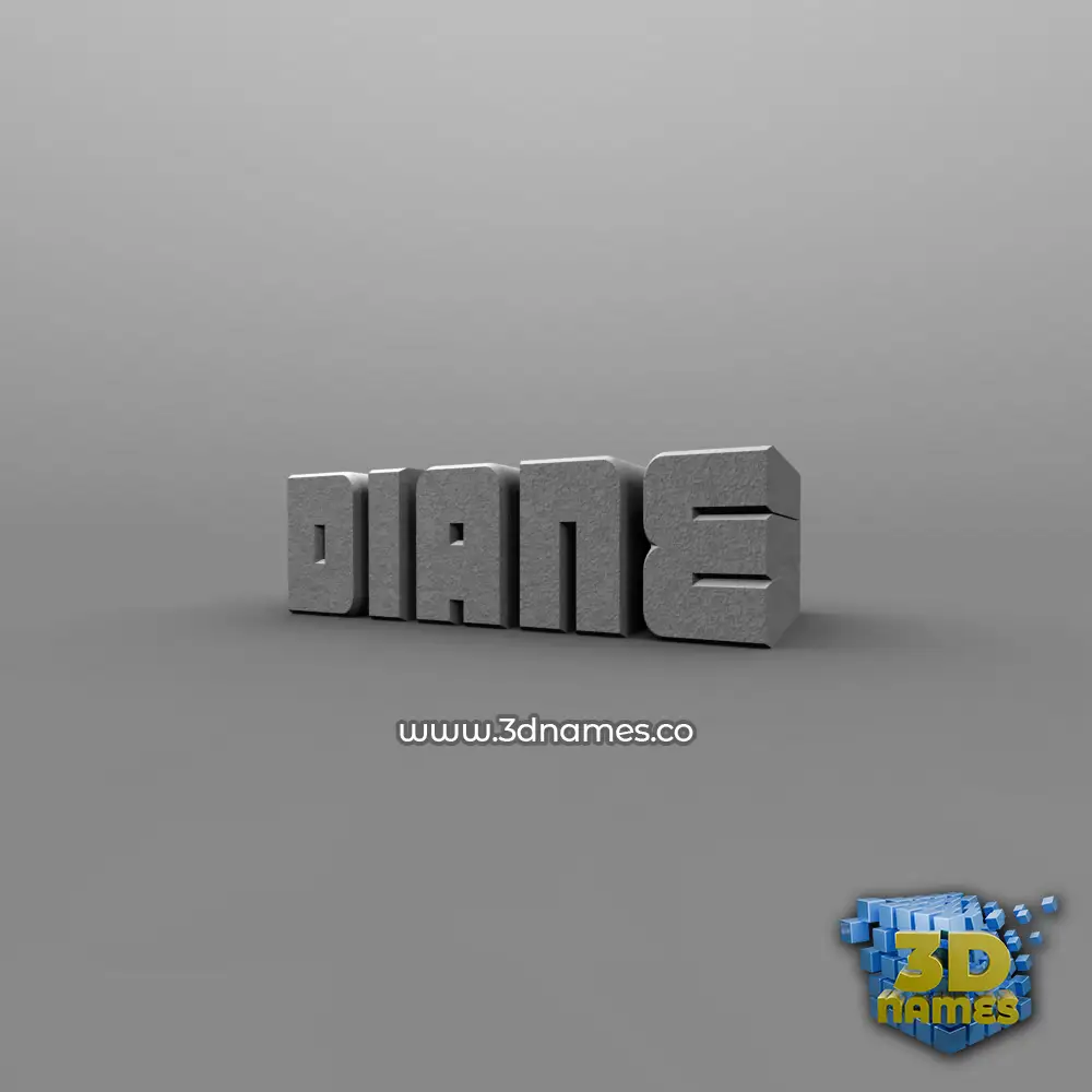 diane in Solid Grey style - 3D name wallpaper