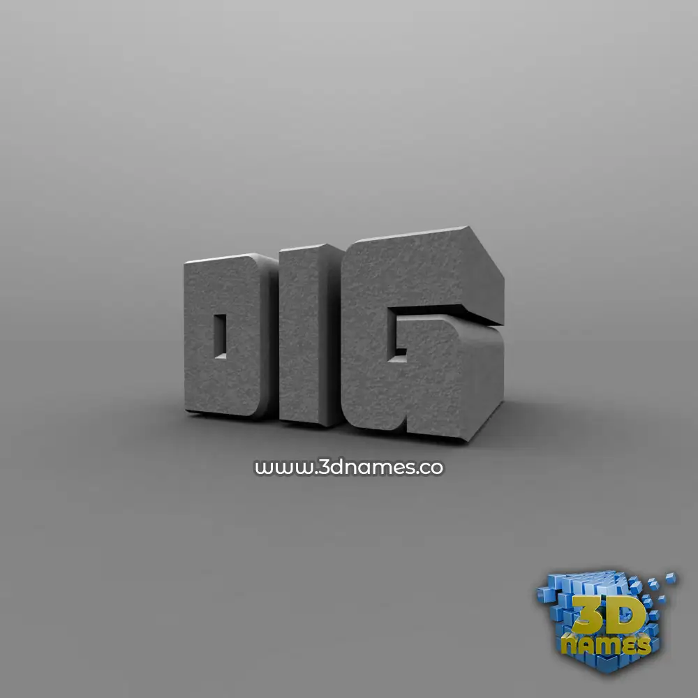 dig in Solid Grey style - 3D name wallpaper