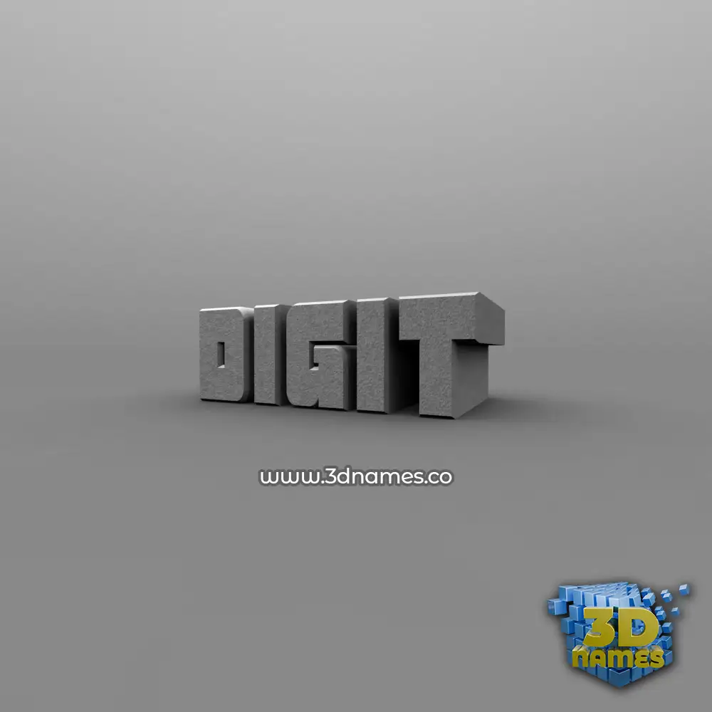 digit in Solid Grey style - 3D name wallpaper