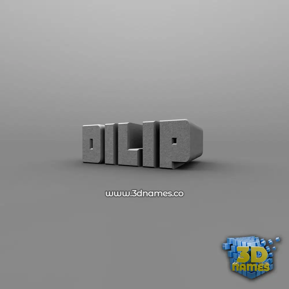 dilip in Solid Grey style - 3D name wallpaper