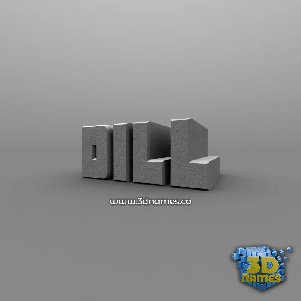 dill in Solid Grey style - 3D name wallpaper