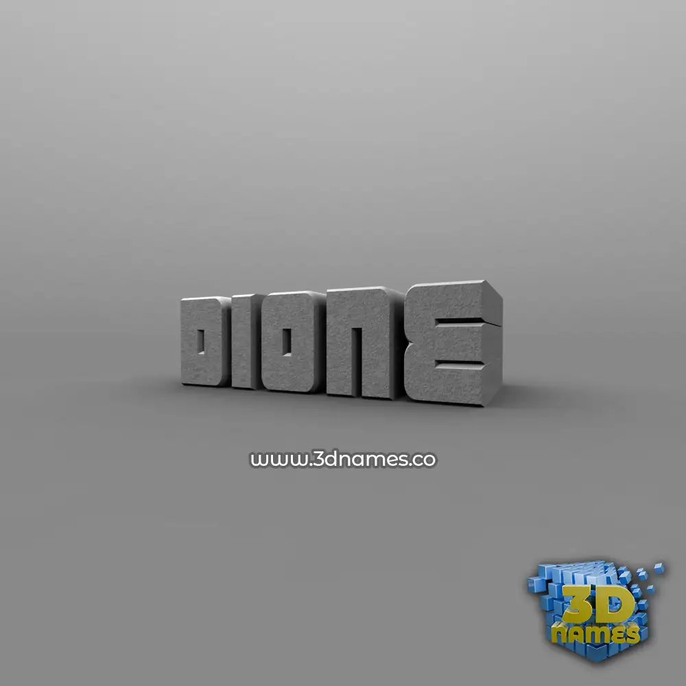 dione in Solid Grey style - 3D name wallpaper