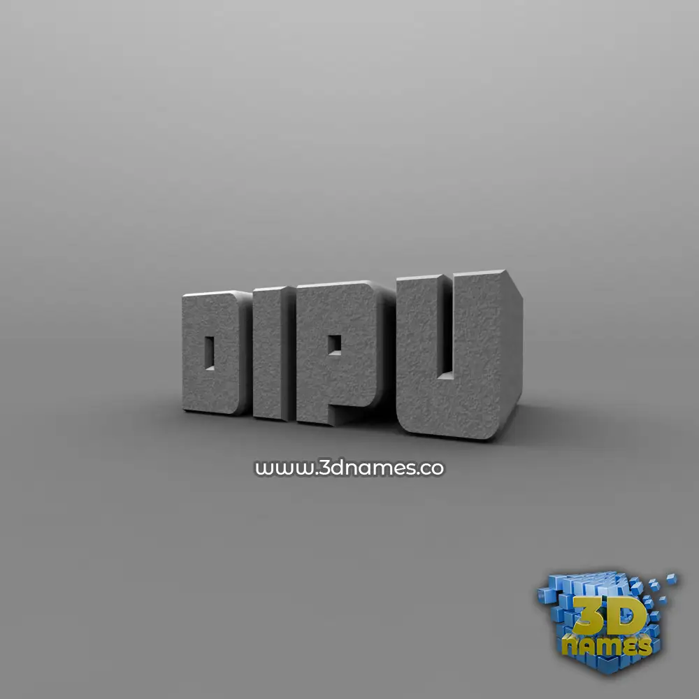 dipu in Solid Grey style - 3D name wallpaper
