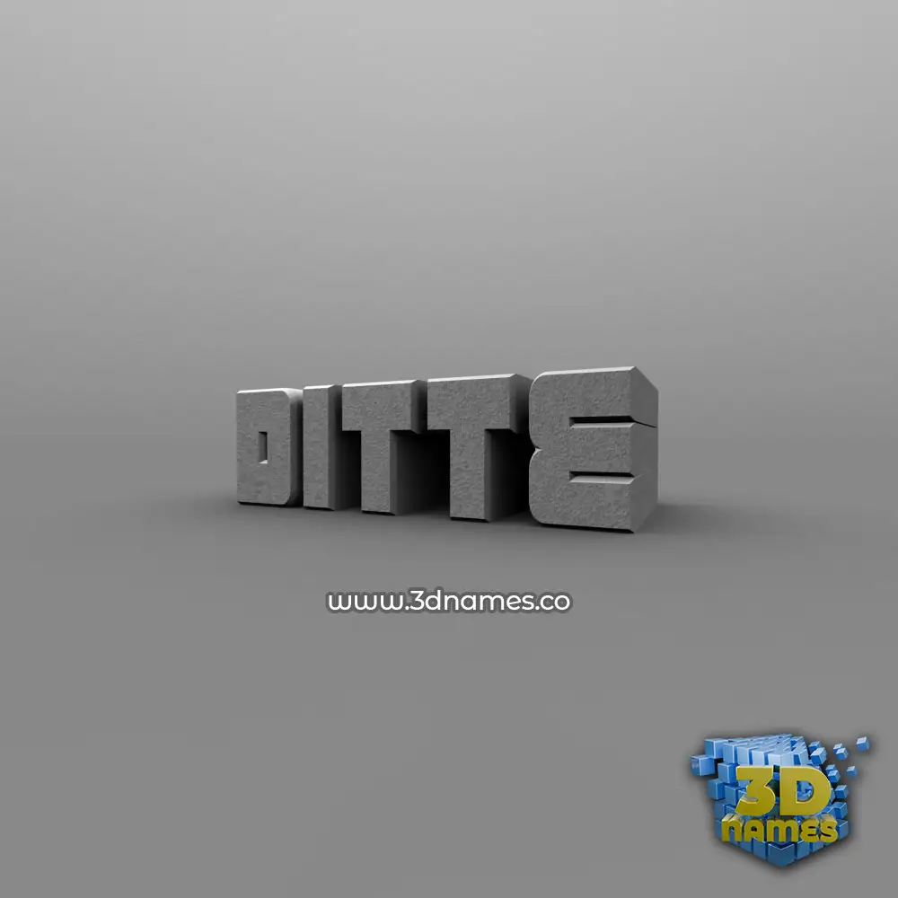 ditte in Solid Grey style - 3D name wallpaper