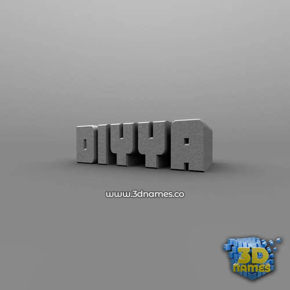 diyya in Solid Grey style - 3D name wallpaper