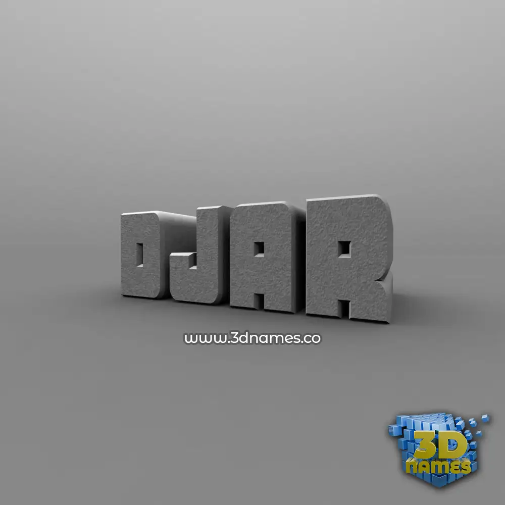 djar in Solid Grey style - 3D name wallpaper