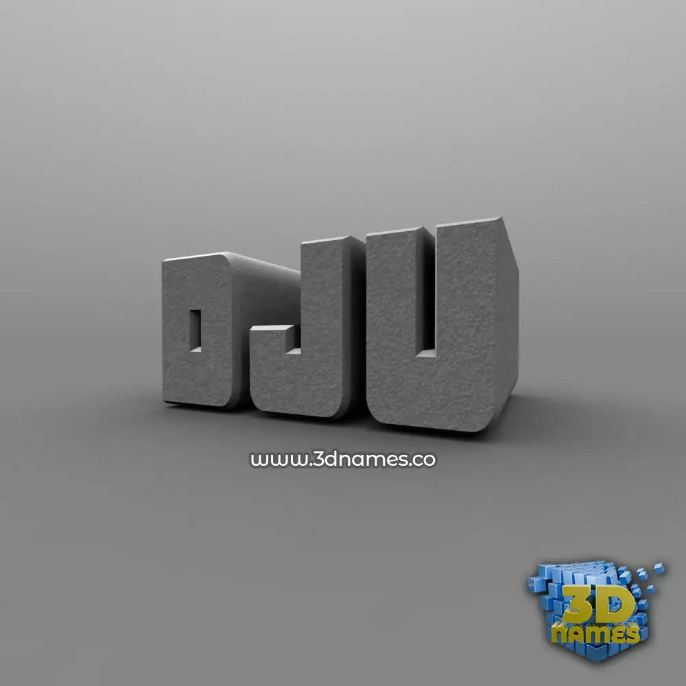 dju in Solid Grey style - 3D name wallpaper