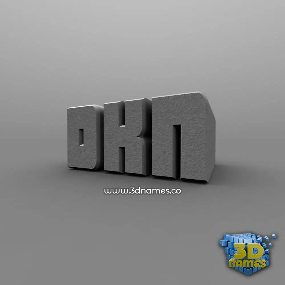 dkn in Solid Grey style - 3D name wallpaper