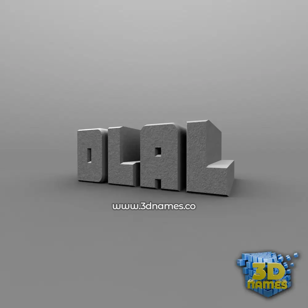 dlal in Solid Grey style - 3D name wallpaper