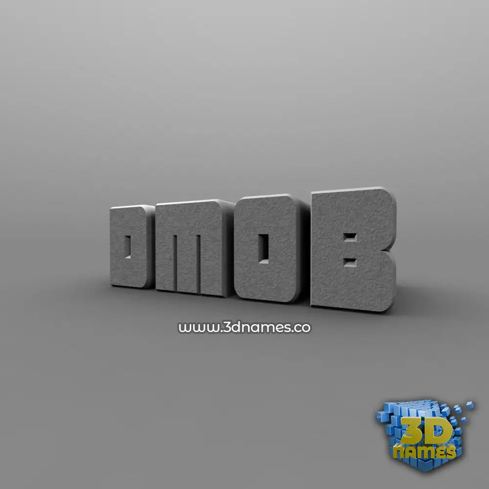 dmob in Solid Grey style - 3D name wallpaper