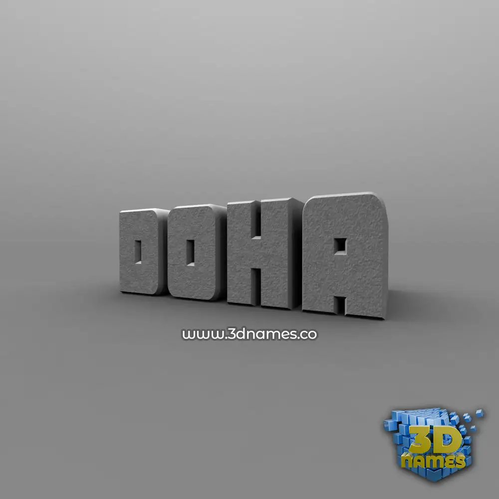 doha in Solid Grey style - 3D name wallpaper