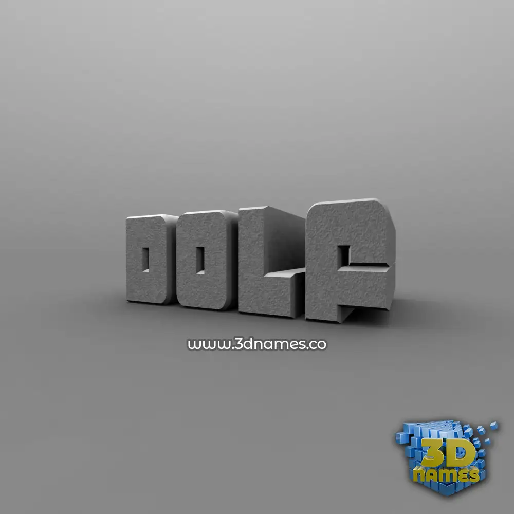 dolf in Solid Grey style - 3D name wallpaper