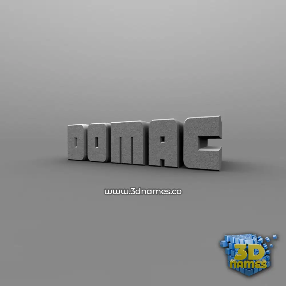 domac in Solid Grey style - 3D name wallpaper