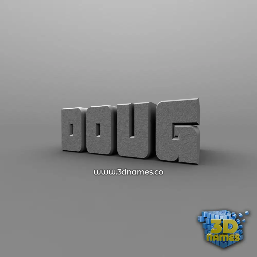 doug in Solid Grey style - 3D name wallpaper
