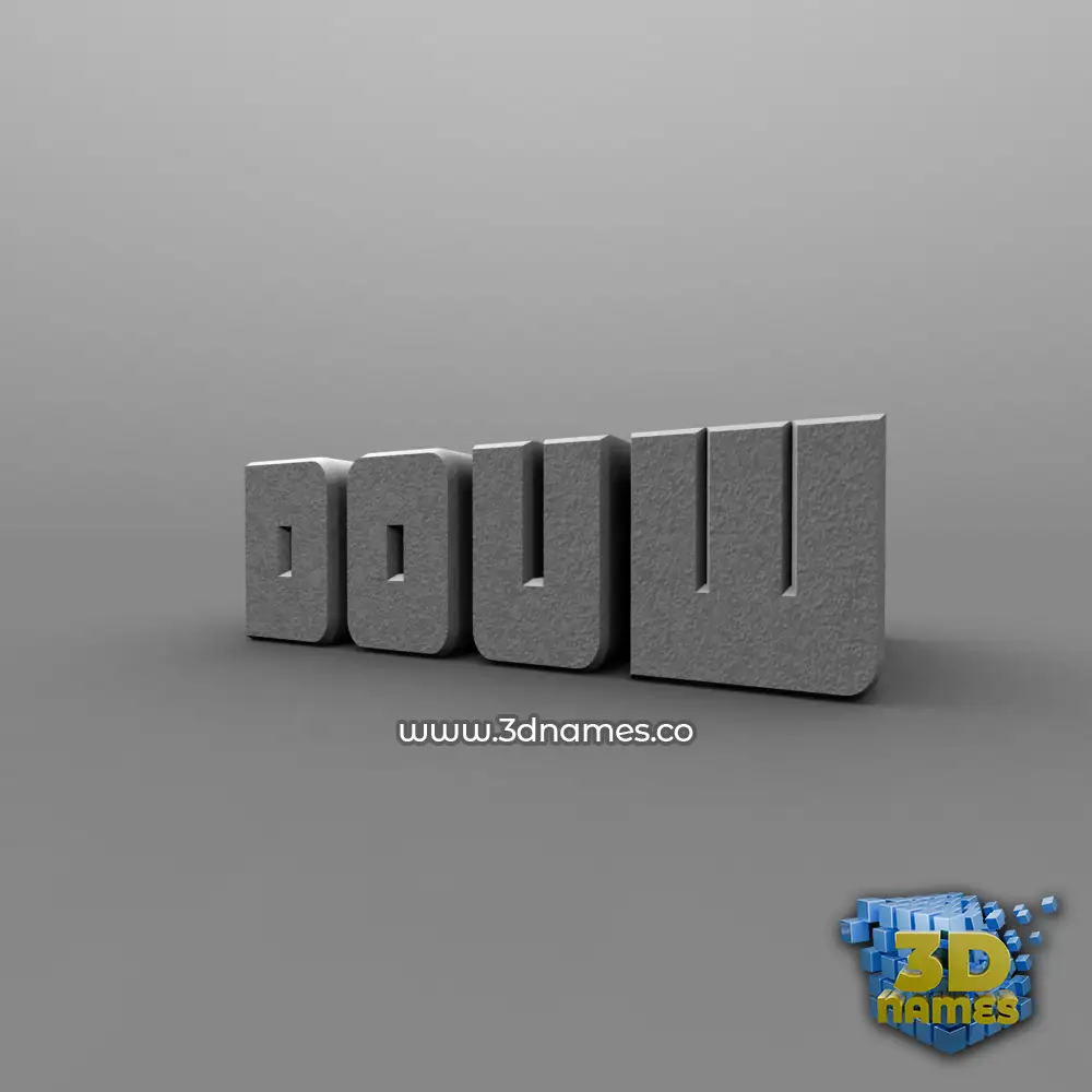 douw in Solid Grey style - 3D name wallpaper