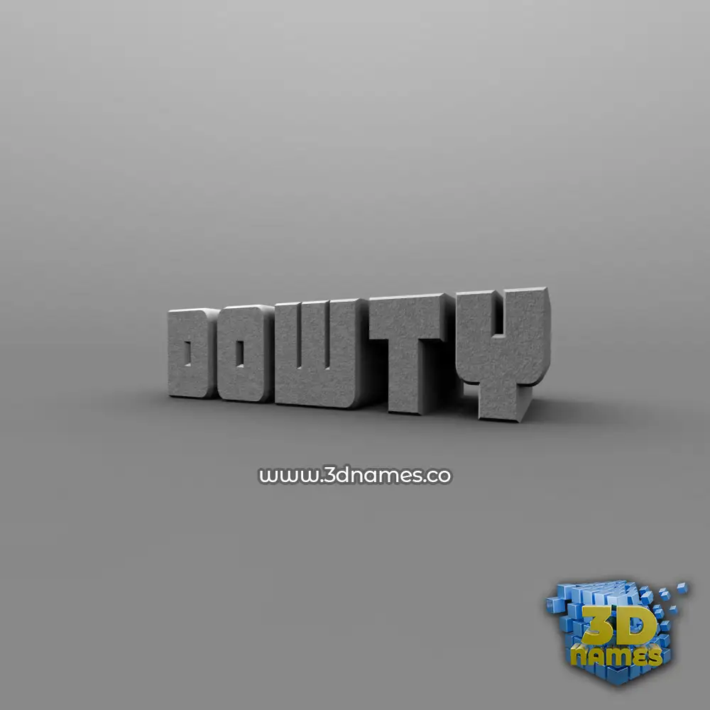 dowty in Solid Grey style - 3D name wallpaper