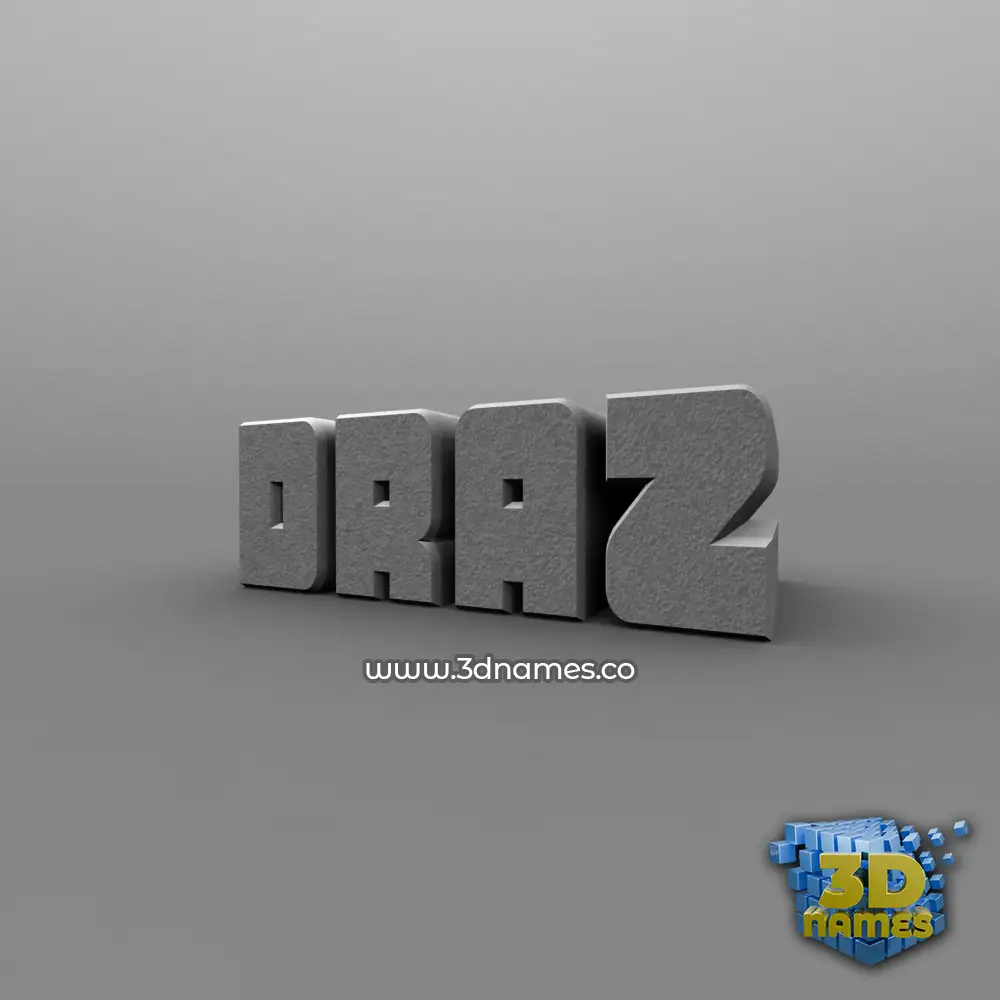 draz in Solid Grey style - 3D name wallpaper
