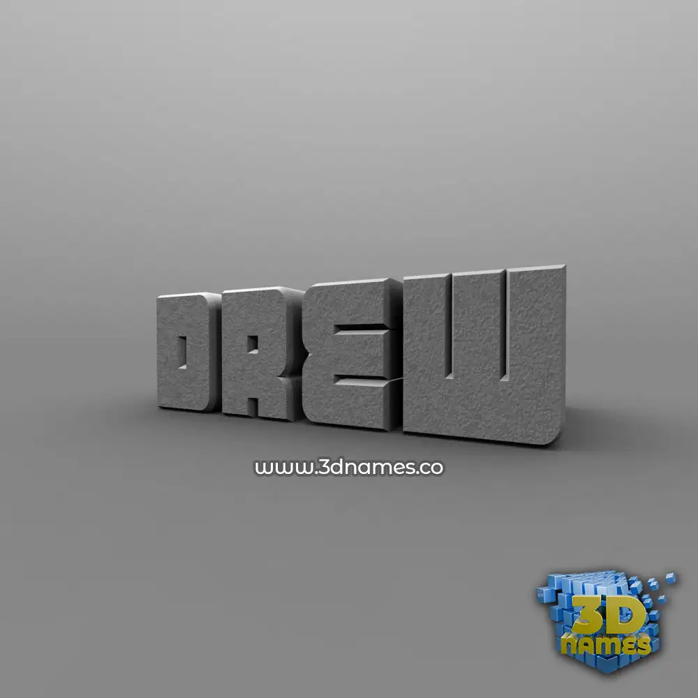 drew in Solid Grey style - 3D name wallpaper