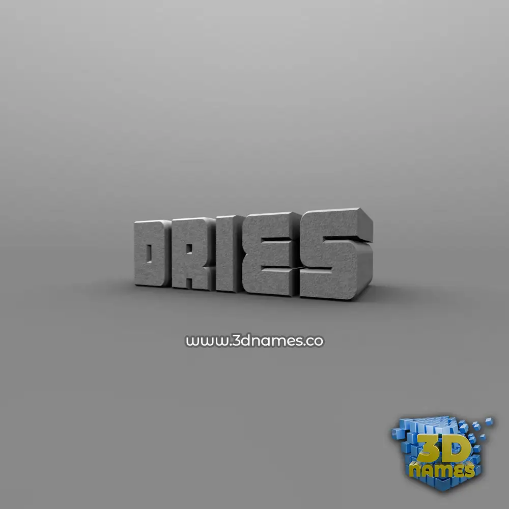 dries in Solid Grey style - 3D name wallpaper