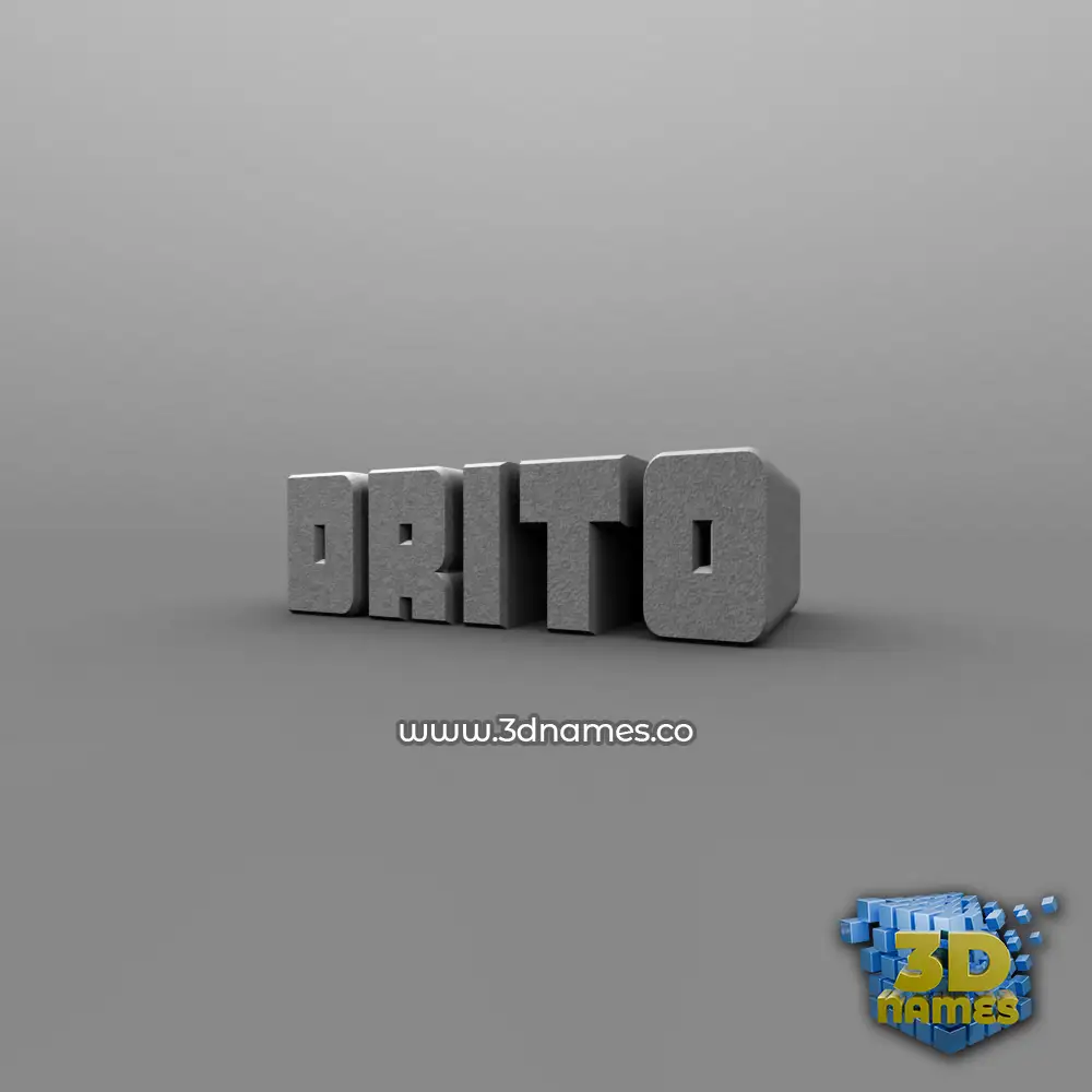 drito in Solid Grey style - 3D name wallpaper