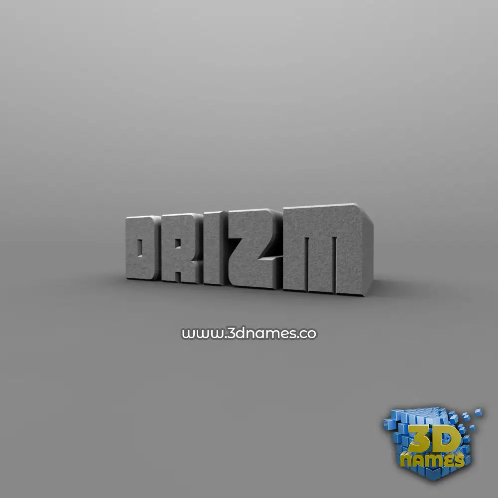 drizm in Solid Grey style - 3D name wallpaper