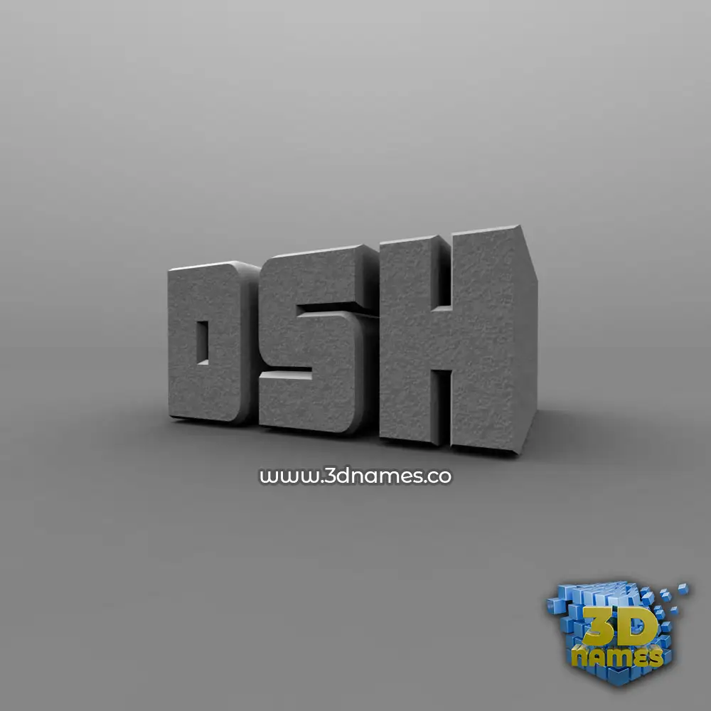 dsh in Solid Grey style - 3D name wallpaper
