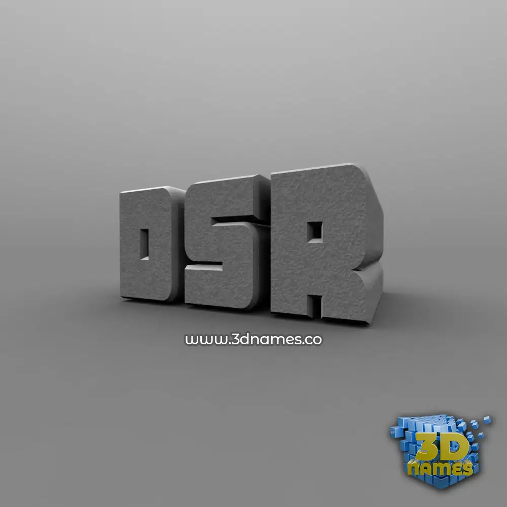 dsr in Solid Grey style - 3D name wallpaper