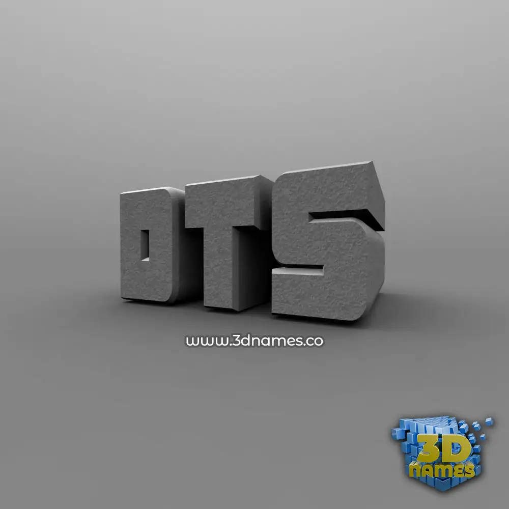 dts in Solid Grey style - 3D name wallpaper