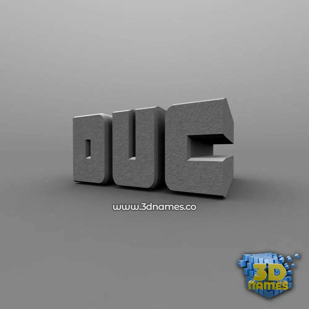 duc in Solid Grey style - 3D name wallpaper