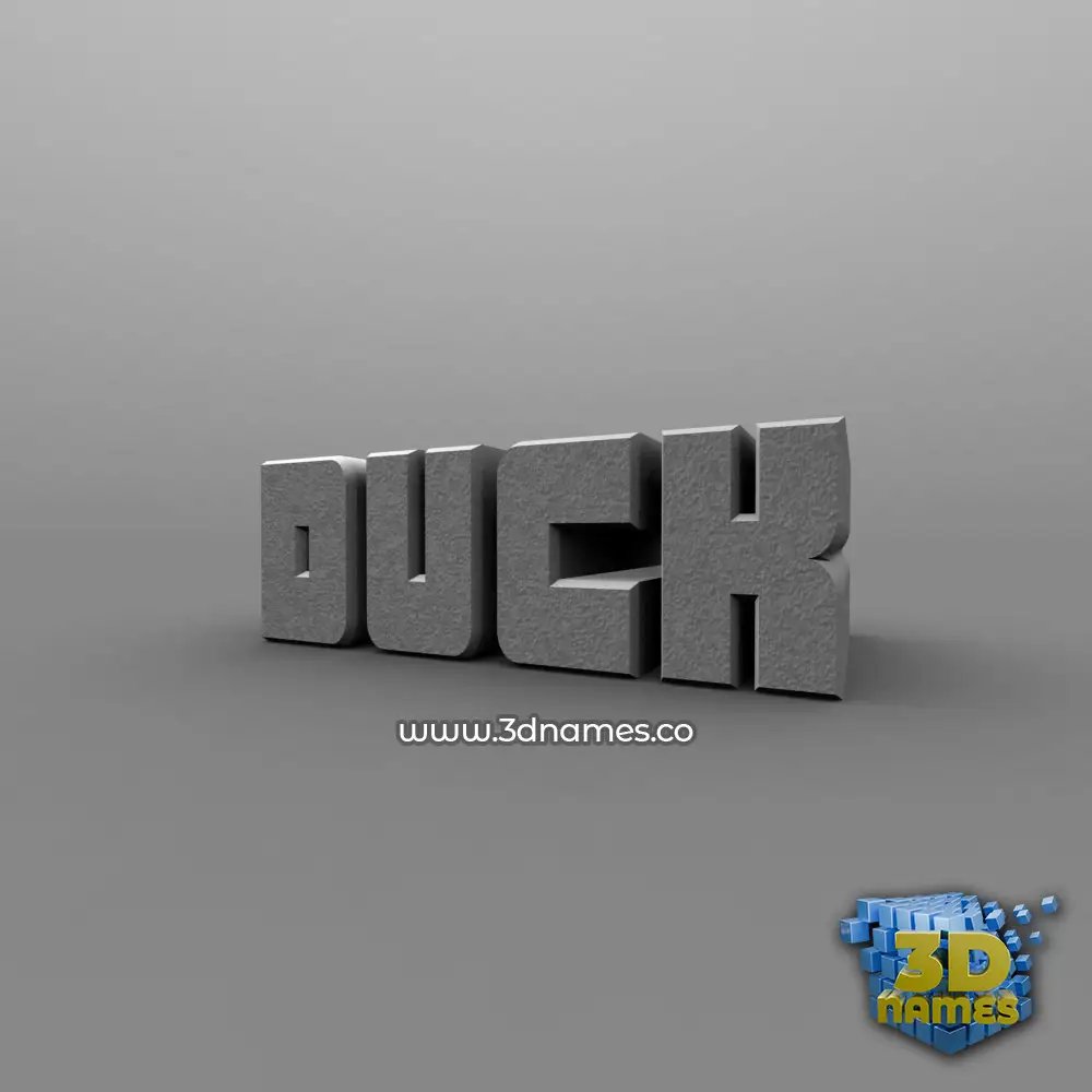 duck in Solid Grey style - 3D name wallpaper