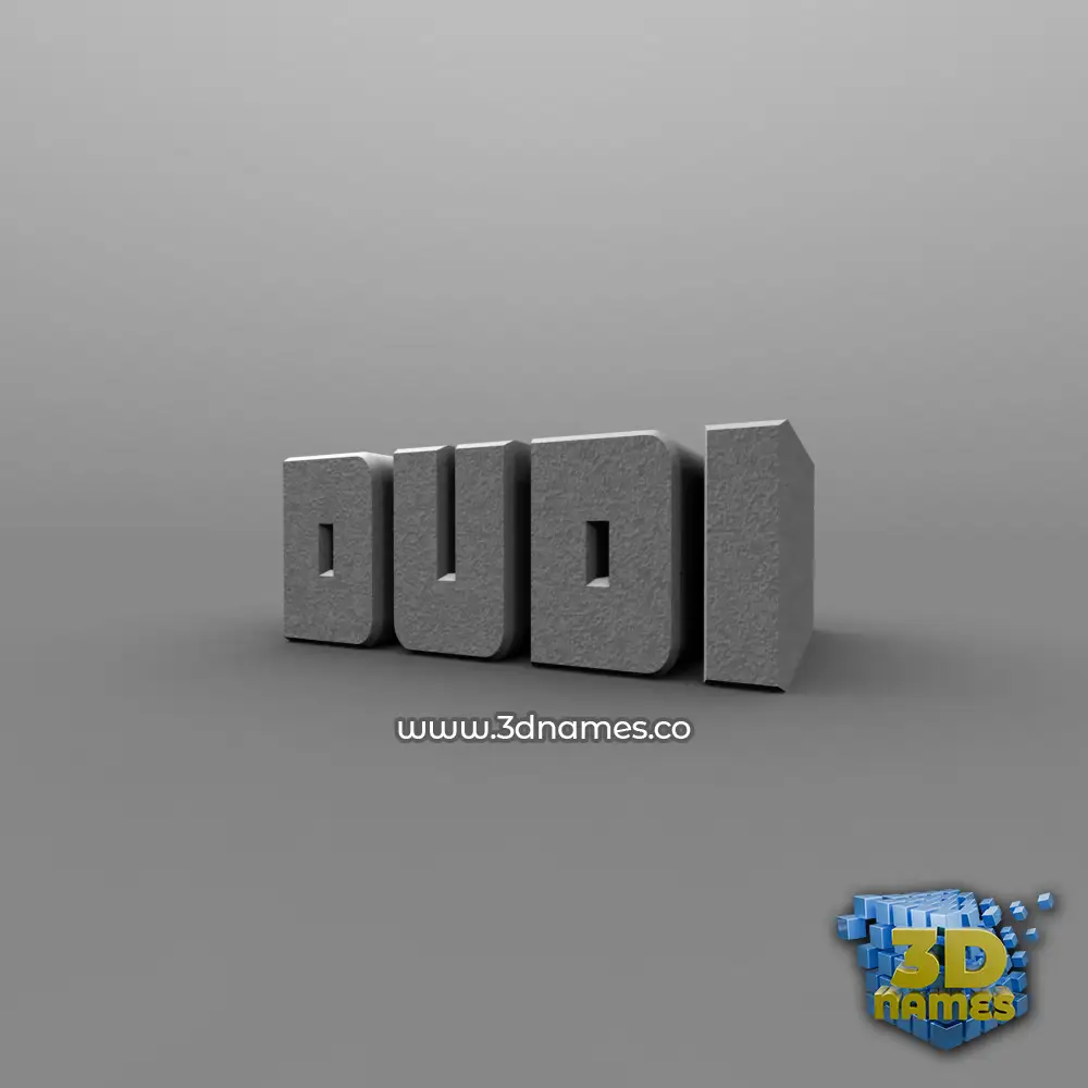 dudi in Solid Grey style - 3D name wallpaper
