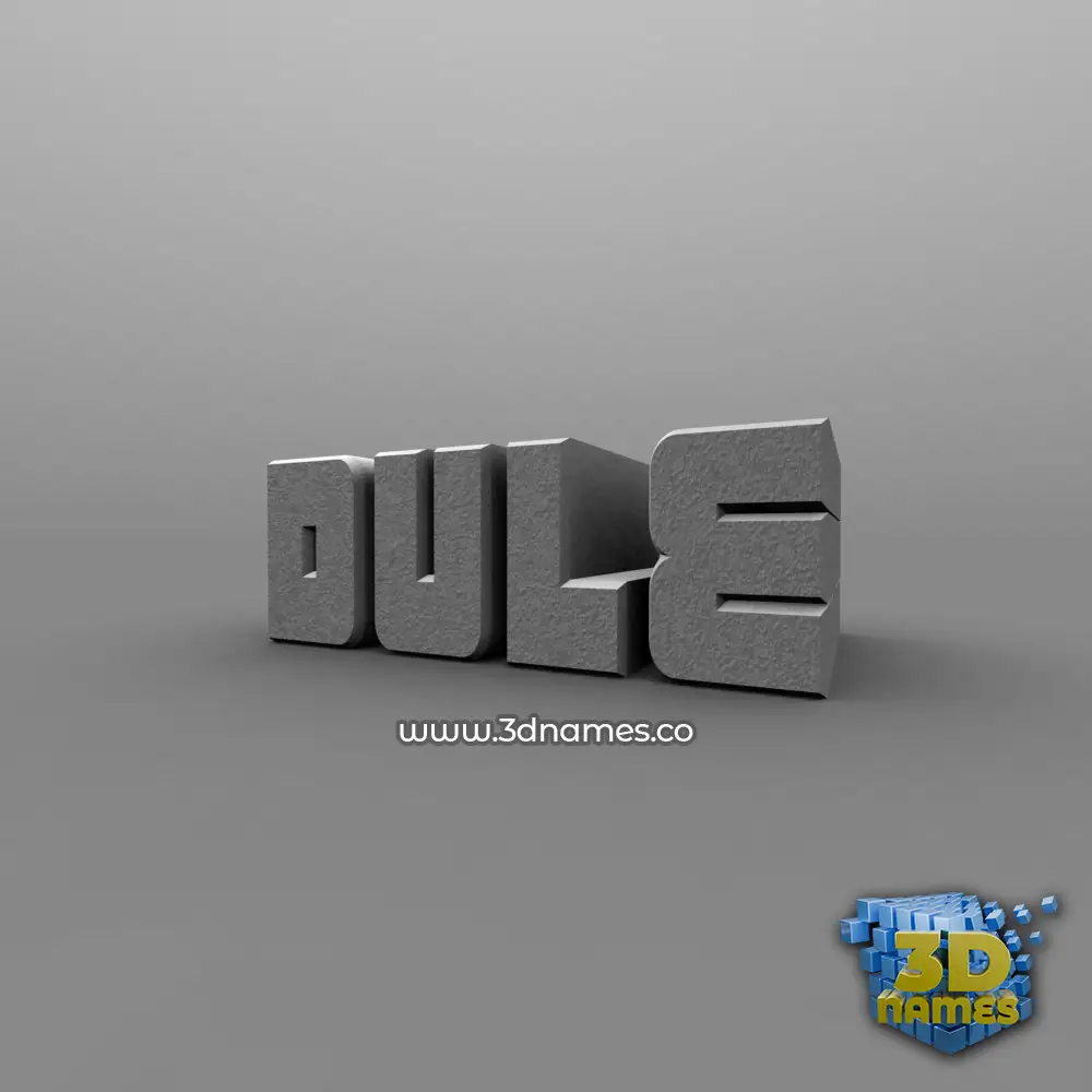 dule in Solid Grey style - 3D name wallpaper