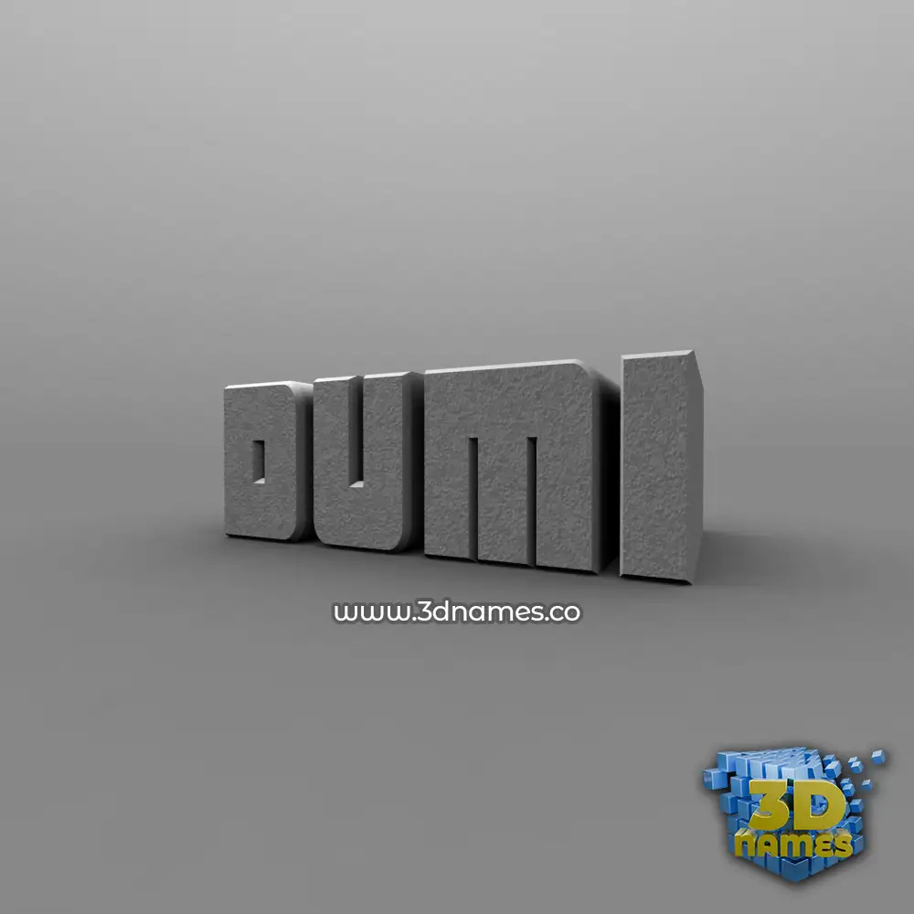 dumi in Solid Grey style - 3D name wallpaper