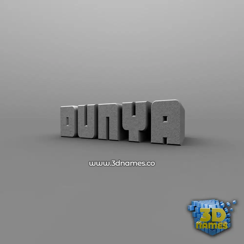 dunya in Solid Grey style - 3D name wallpaper