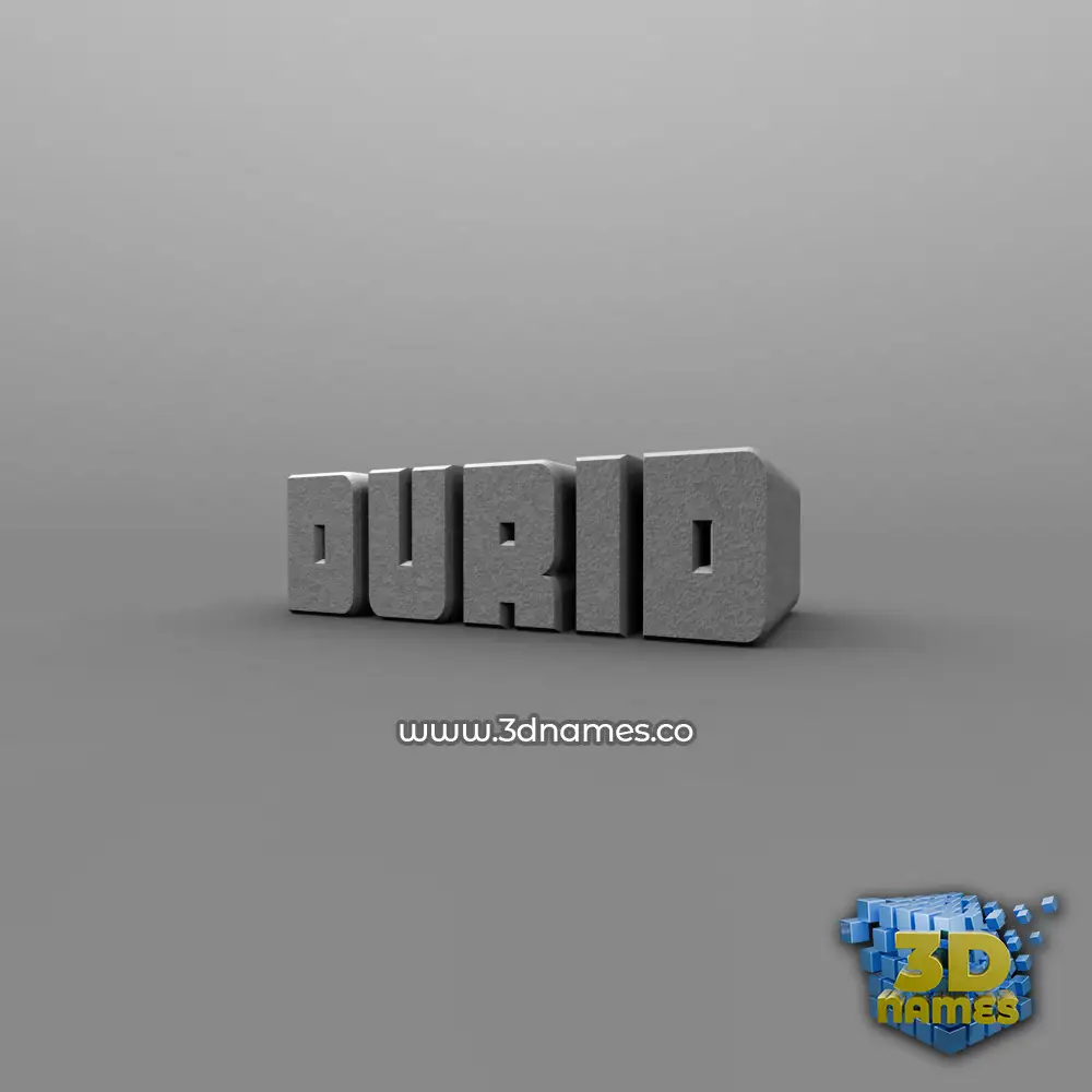 durid in Solid Grey style - 3D name wallpaper