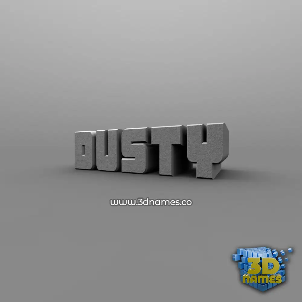 dusty in Solid Grey style - 3D name wallpaper