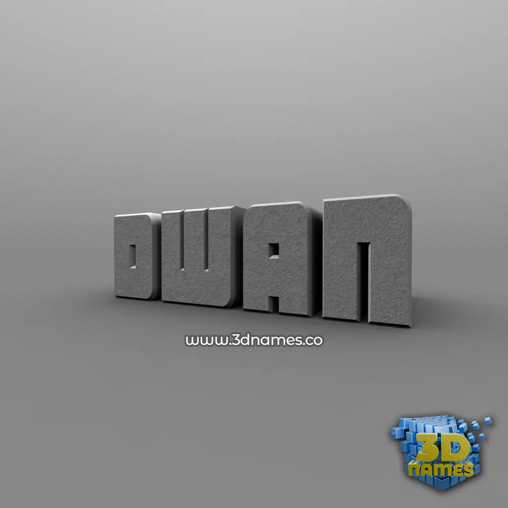 dwan in Solid Grey style - 3D name wallpaper