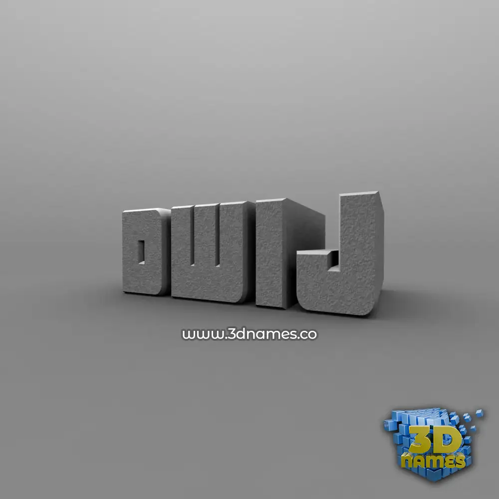 dwij in Solid Grey style - 3D name wallpaper