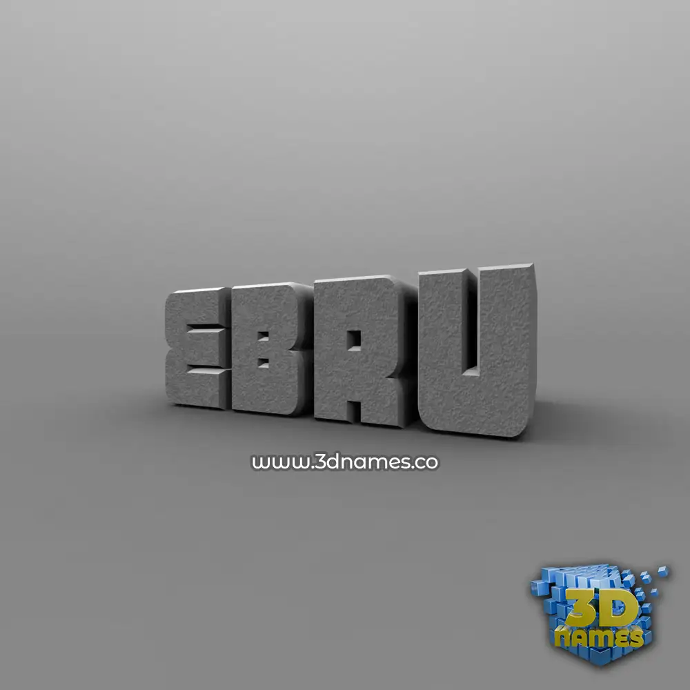 ebru in Solid Grey style - 3D name wallpaper