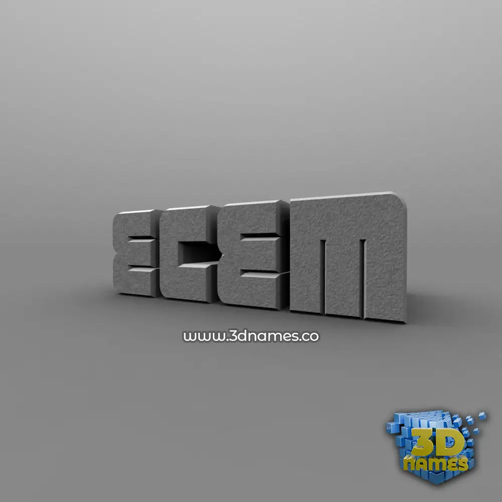 ecem in Solid Grey style - 3D name wallpaper